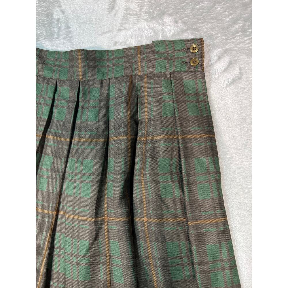 Rare Herman Geist Equestrian Tartan Plaid Maxi Horse Skirt Green Size 12 Large - Picture 6 of 10